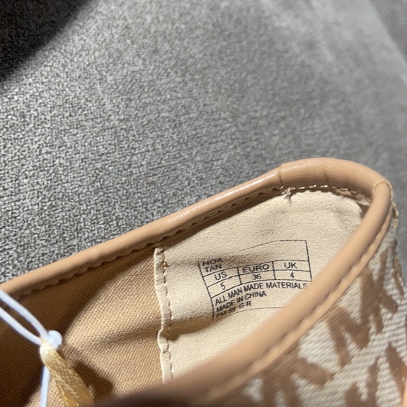 Michael Kors Noa Tan Slip On Monogram Shoes - Picture 7 of 9